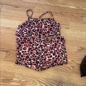 Leopard Print Two-Piece Set